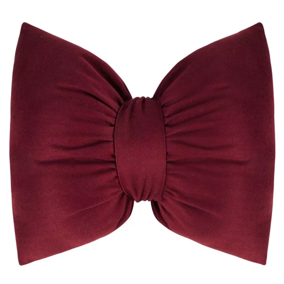 Kokarda Poduszka świąteczna Eurofirany bordowy 45x55 – welwetowa kokarda