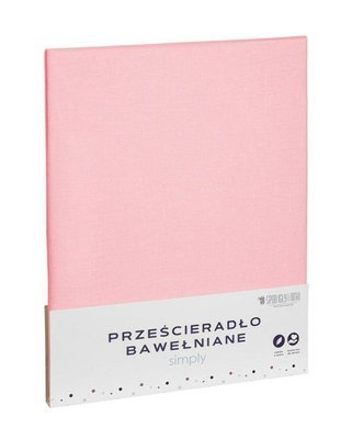 Simply Prześcieradło bawełniane jednobarwne Spod Igły i Nitki pudrowy róż