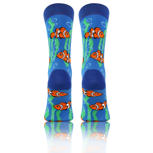 Rybki Skarpety długie finest cotton dwie różne Sesto Senso niebieski