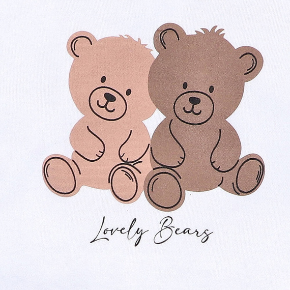 ABN-5354/BIA Sweet Bears Body z bawełny organicznej Nini biały