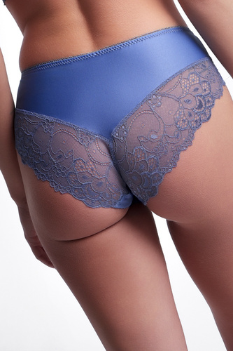 AVA 2302 Denim Klasyczne Figi Damskie Koronkowe Niebieskie Komfortowe