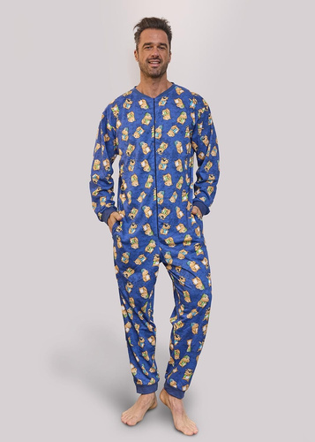 196/319 Capybara 2 Kombinezon męski Cornette – bawełniany, jeansowy, z zabawnym nadrukiem