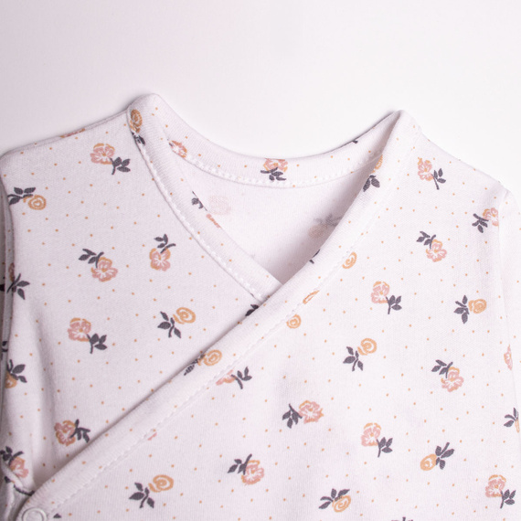 Body kopertowe bawełniane długi rękaw Nicol 220096 - dla dziewczynki, kwiatowy nadruk