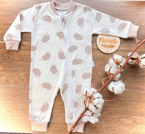 Mamatti pajacyk niemowlęcy PS15741 jeżyk – bez stópek, na zamek