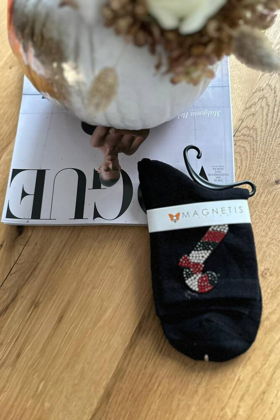 Świąteczna Laska Skarpety Damskie Magnetis czarny