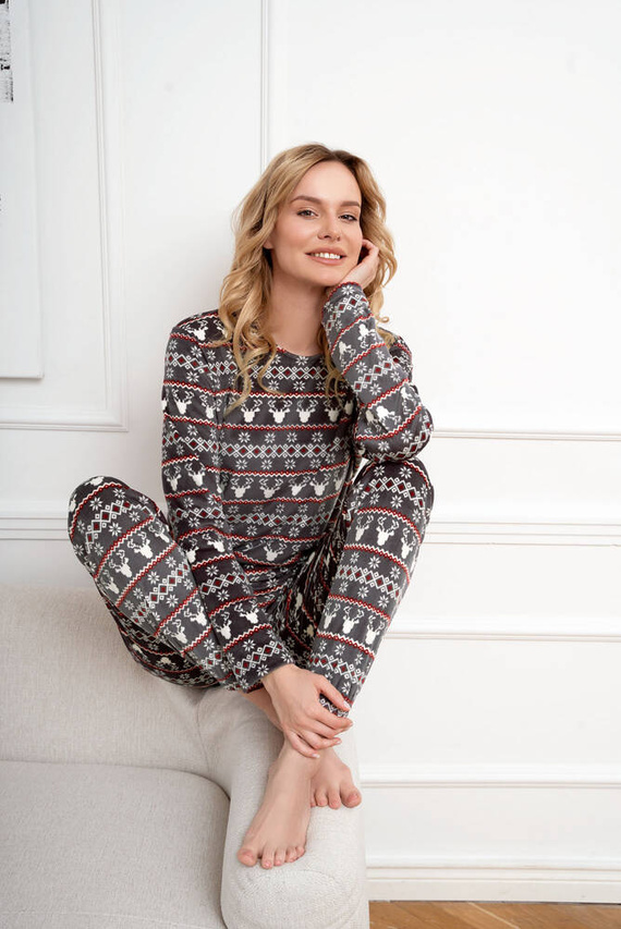 Islandia Polarowy Komplet Damski Italian Fashion - druk grafitowy