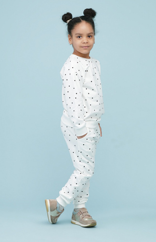 Tres Bien Bluza wciągana Pinokio - ecru groszki