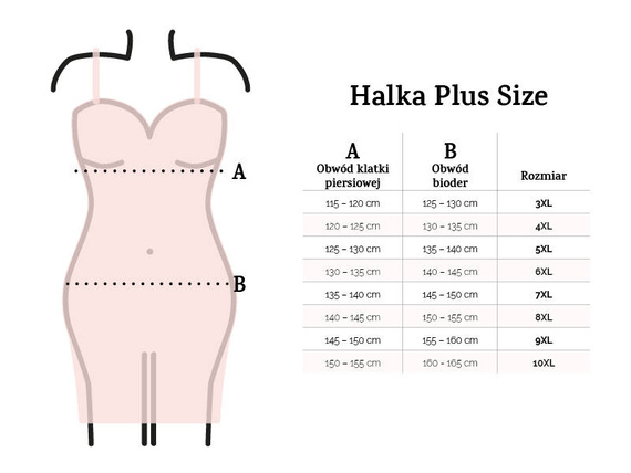 Anabel Halka satynowa Plus Size damska DKaren - czarna 
