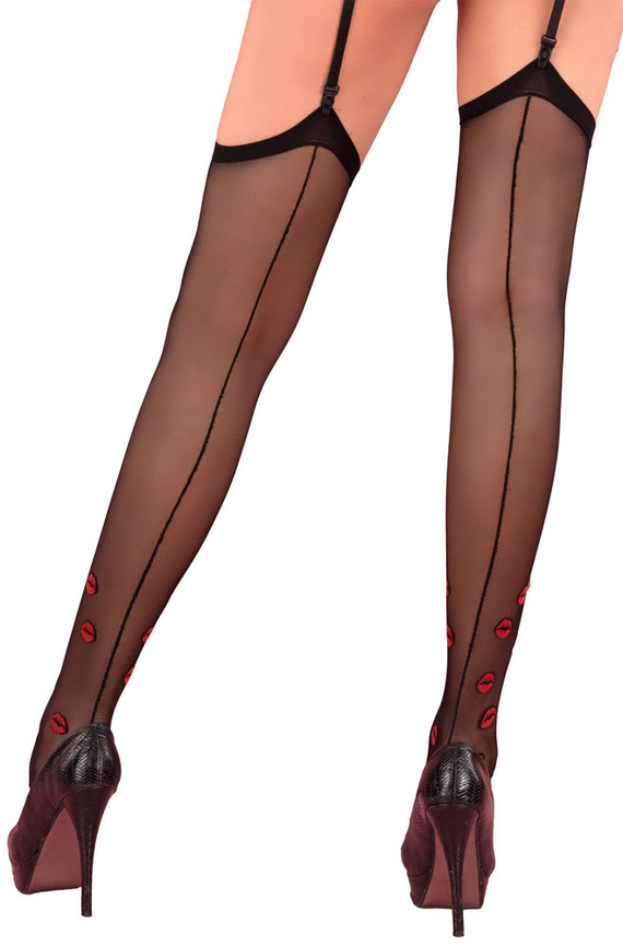 Crimson Lipstick Black 20 DEN Pończochy do paska LivCo Corsetti Fashion  