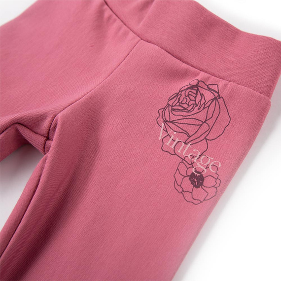 Roses Legginsy bawełniane dla dziewczynki Eevi - ciemny róż