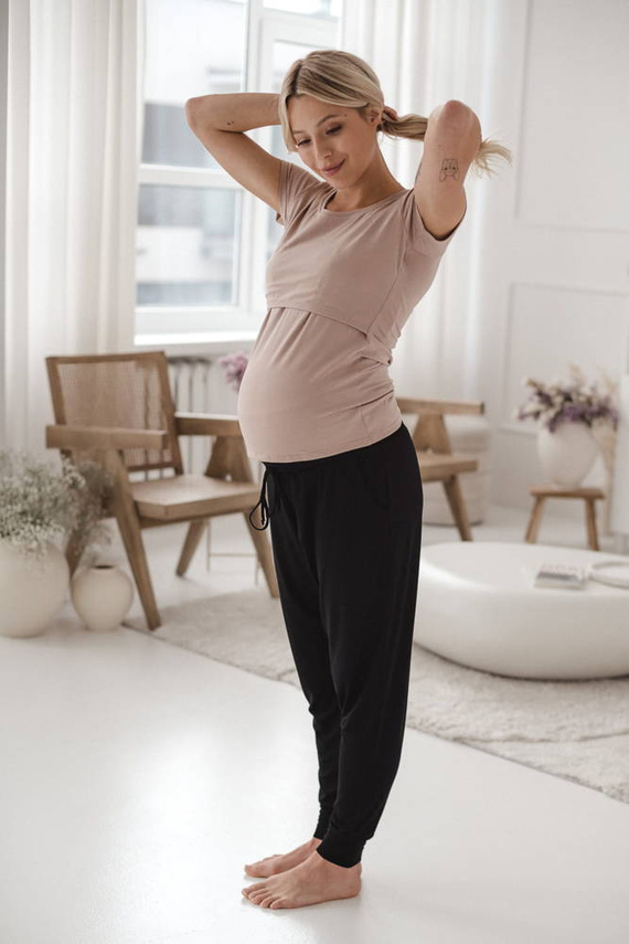 Milk Shirt bluzka ciążowa i do karmienia Milk&Love beżowy 