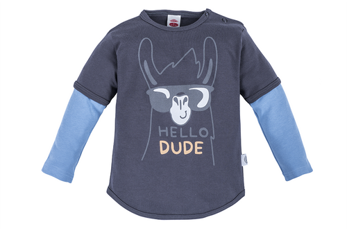 22227DR "Hello Dude G" Bluzka długi rękaw Makoma niebieski