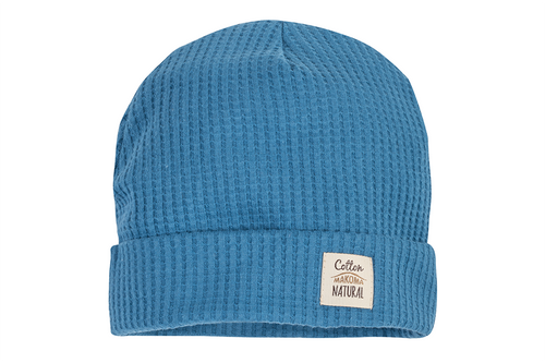 4249D "Natural Waffel" Czapeczka niemowlęca Makoma denim