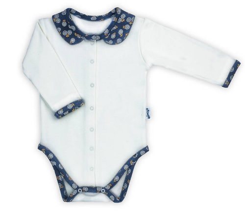 179098 Body z długim rękawem rozpinane "Sonia" Nicol - krem