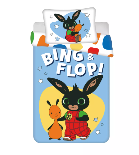 Pościel bawełniana do łóżeczka Królik Bing  100x135 Jerry Fabrics z zamkiem