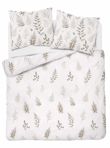 4927 B Home Satin Pościel satynowa liście Detexpol beżowy