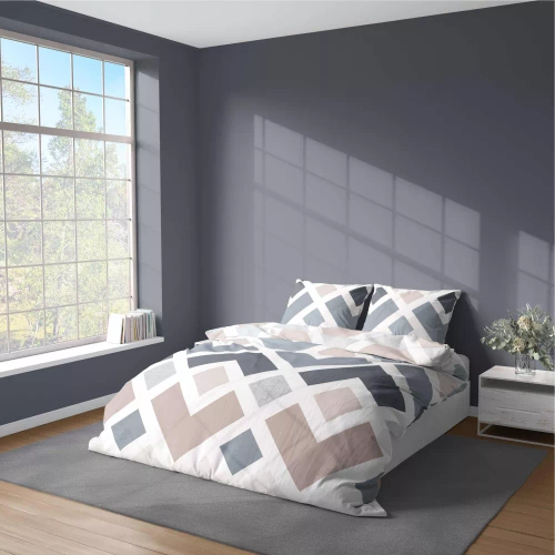 5026 A Pościel z mikrofibry geometria Detexpol niebieski