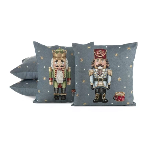 Chp 6082 Poszewka świąteczna gobelinowa Dziadek do orzechów Eurofirany popielaty