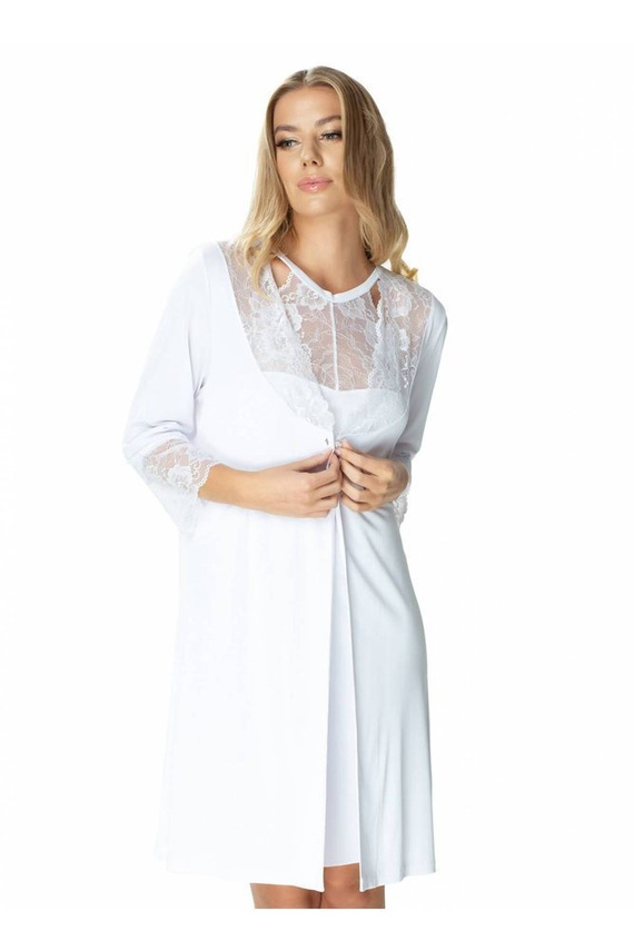 86298 Honeymoon Szlafrok peniuar Mewa biały