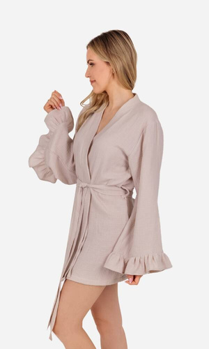 Mela Szlafrok damski muślinowy ByShelly - beżowy