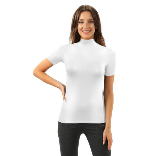Felicia Bluzka damska krótki rękaw Sesto Senzo biały