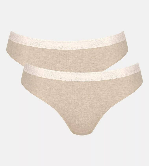 GO Ribbed R Tai C2P Figi Damskie 2-pak Sloggi - grey combination