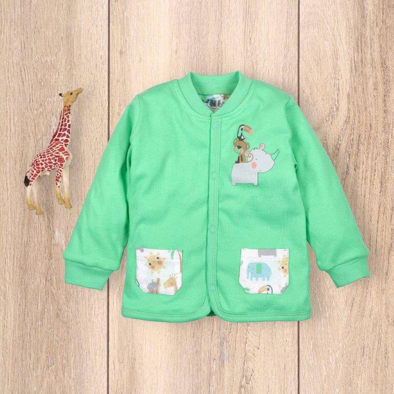 Sawanna Bluza dresowa rozpinana z bawełny organicznej Nini zielony