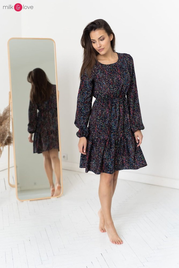 Lovely Dress sukienka ciążowa i do karmienia Milk&Love granatowa w print