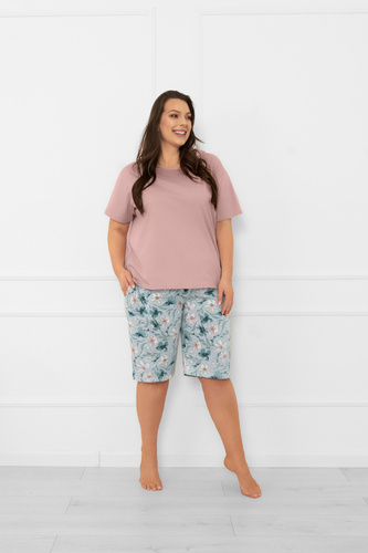 Piżama damska Perlis – krótki rękaw, krótkie spodnie, bawełna Italian Fashion  