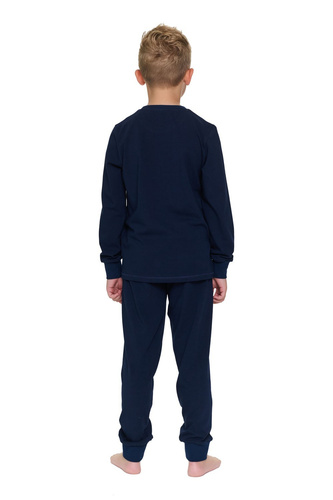 Piżama dziecięca Doctor Nap 7506 granatowa bawełniana z jelonkiem Stay Cozy