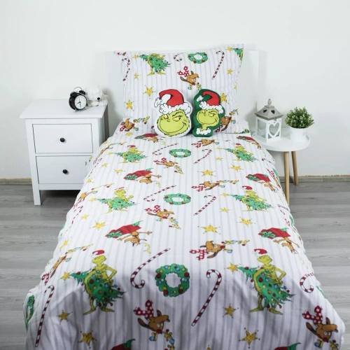Pościel Grinch Grinchmas JF24 140x200 bawełniana 100% Grinch zamek