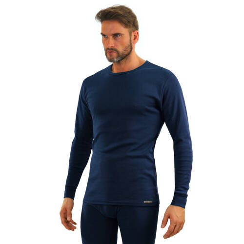 111 Podkoszulek bawełniany z długim rękawem Sesto Senso- granatowy