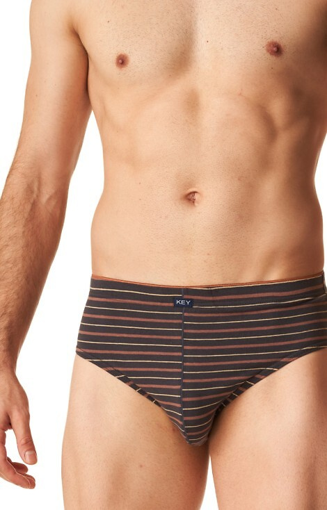 MPP 303 A'2  Slipy męskie 2-pak Key - brązowy-szary