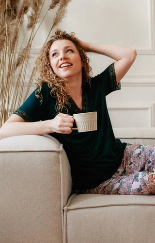 Felicity Piżama Damska Babella- butelkowa zieleń 