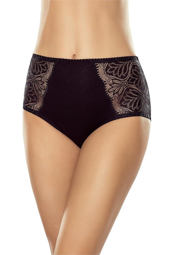 Figi damskie Eldar Veri bawełna, koronka, wygodne dopasowanie czarne