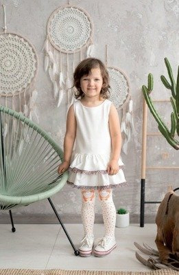 1921 Fox 3D Rajstopy dziewczęce Knittex milk/rose