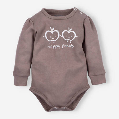 ABN-5296/CZE Happy Apples Body z bawełny organicznej Nini brązowy