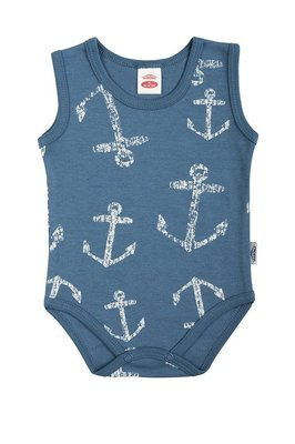 03226RN "BLUE SEA" body niemowlęce ramiączkach Makoma niebieski