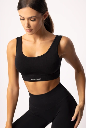 Biustonosz sportowy SPAIO Flex 2.0 seamless czarny– stabilne wsparcie i komfort