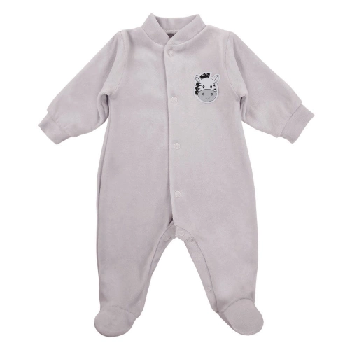 "Baby Love" Pajac welurowy z naszywką Ewa Klucze - beż 