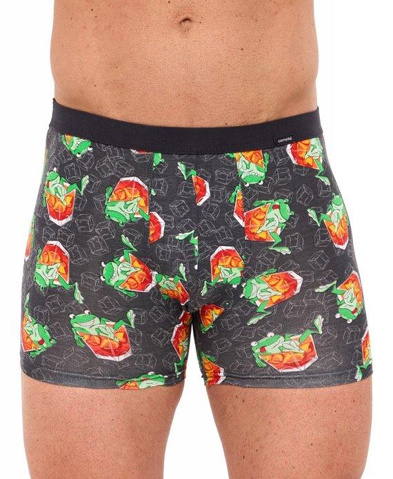 946/06 Bokserki męskie Cornette – bawełniane, granatowe, grafitowe, wzorzyste