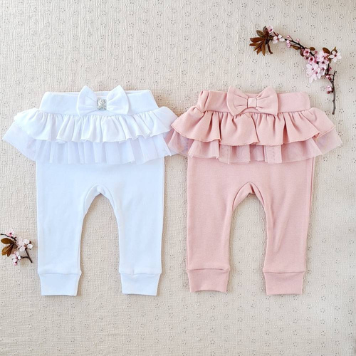 1710S-PP Cherry Spodenki niemowlęce Marija - powder pink 