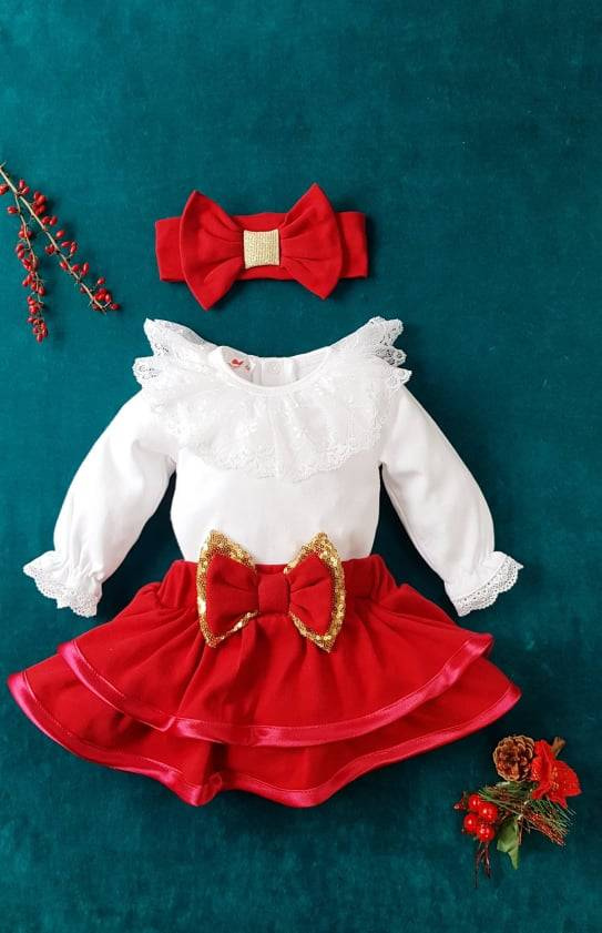 1826B Santa Spódniczka Marija - czerwony