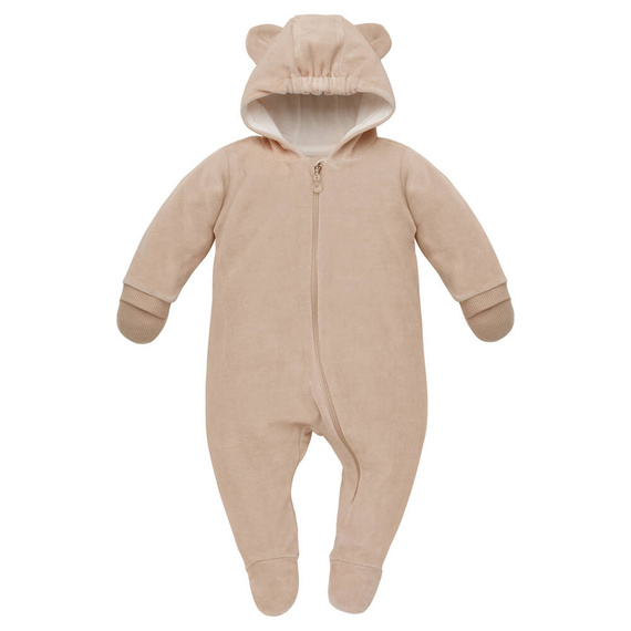 Lovely Day Welurowy Kombinezon z kapturem Pinokio - beżowy