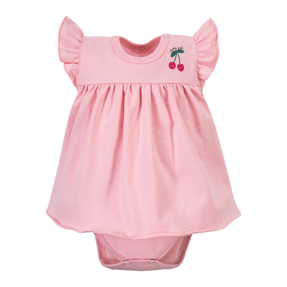 Body tunika dziewczęca Eevi Cherry różowa wisienki bawełna