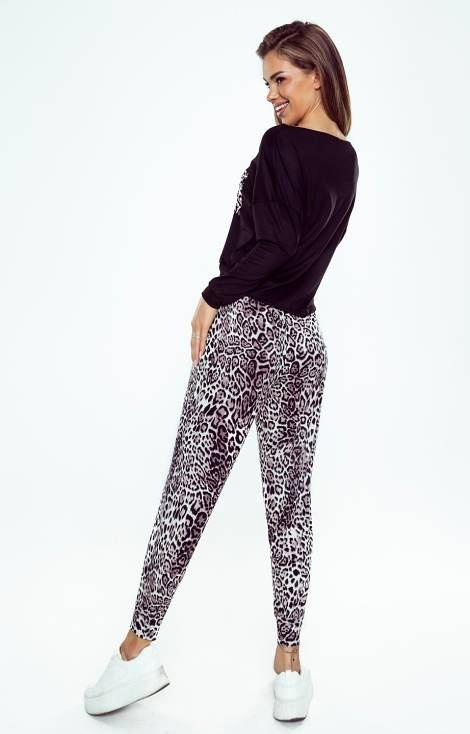 Sarina Piżama damska Eldar czarny-panterka	