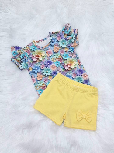 Kokardka szorty niemowlęce Bambarillo żółty