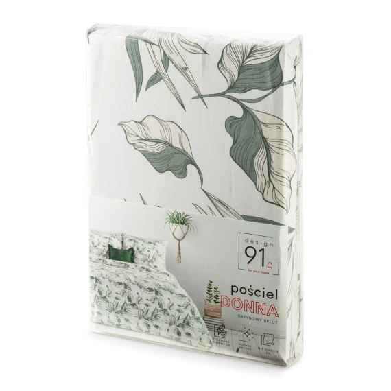 Pościel kwiatowa Donna Design 91 dwustronna miękka z zamkiem elegancka zielona