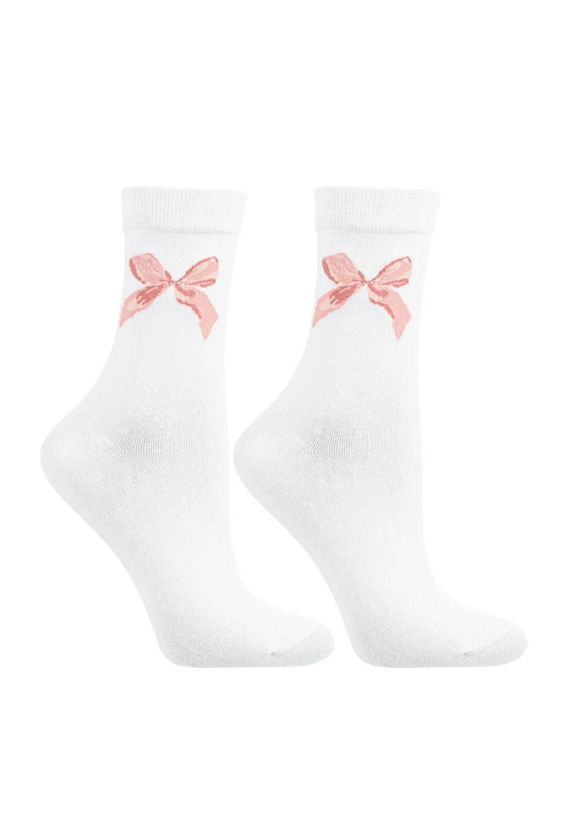 CSLW700-001 Skarpety Moraj – Damskie Skarpety w Puszce z Delikatnym Wzorem Kokardki, Idealne na Prezent