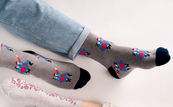 art.118 Folk Skarpety męskie Steven 014 szary